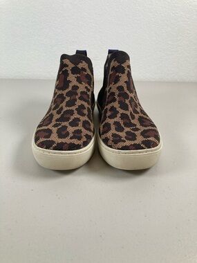 Rothy's Chelsea Wildcat Leopard Print Ankle Boots Sneaker Size 7